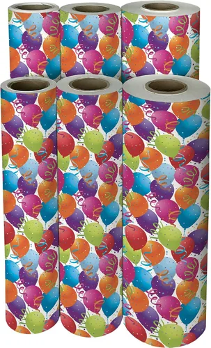 Vista 4 de Jillson Roberts Papel de regalo a granel, globo blanco, 1/4 resma 208' x 30
