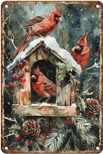 Vista 28 de Letrero de metal con texto en inglés "Just a Girl Who Loves Christmas", póster de hojalata para árbol de Navidad, decoración conmovedora de pared