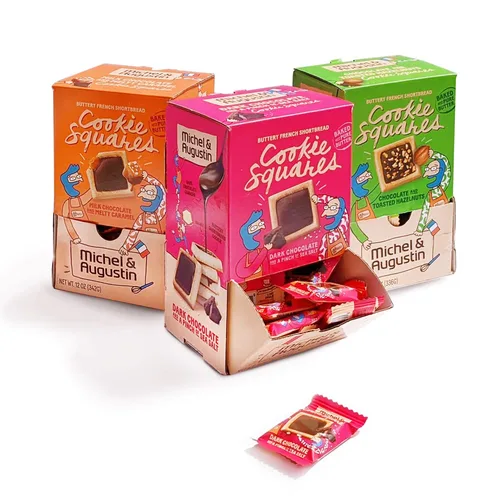 Vista 8 de Michel et Augustin Galletas, Aperitivos Envueltos Individualmente, Caja de Regalo Changemaker, Shortbread de Chocolate con Leche y Caramelo