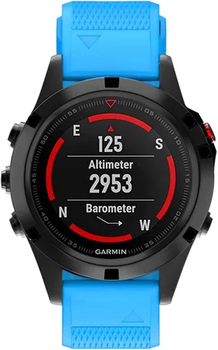 Vista 2 de Correa de reloj de silicona suave compatible con Fenix 5X/6X/7X, Plus/Pro, 3/HR, Tactix, Descent MK1, D2 Delta PX/Charlie