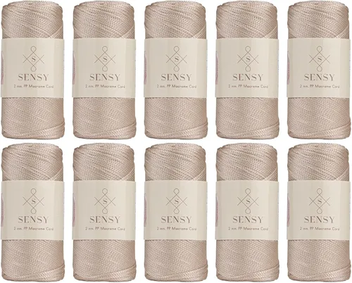 Vista 135 de Sensy Premium 2mm 229.5 metros de cuerda de poliéster 100% cordón de polipropileno Cordón de macramé 2mm Cordón para bolso de crochet Hilo