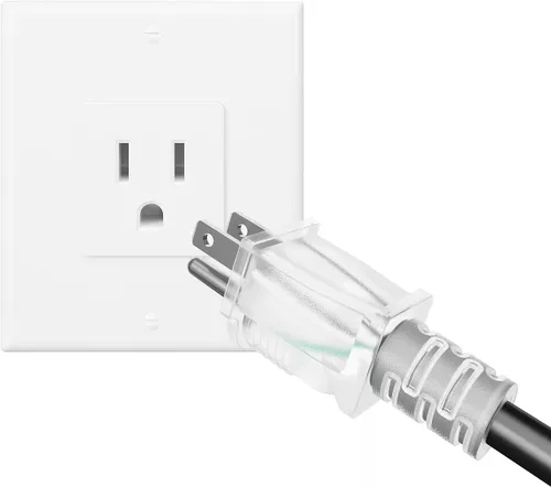Vista 4 de Cable de Extensión de Corriente de 25 Pies con 3 Clavijas, Cable SJTW Calibre 12 5-15R de Enchufe Macho a Conector Hembra, 7 Tomacorrientes