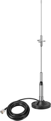 Vista 9 de Bingfu Antena de alta ganancia para radio de jamón móvil para vehículos, VHF UHF de doble banda 136-174MHz 400-470MHz, antenas antioxidantes