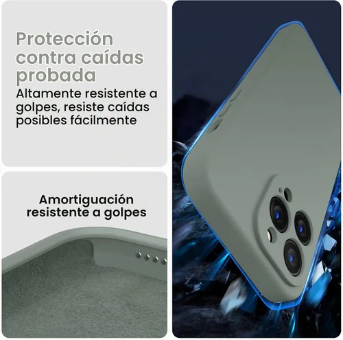 Vista 4 de FireNova Funda diseñada para iPhone 13 Pro, funda de silicona mejorada [protección de cámara] con [2 protectores de pantalla], forro