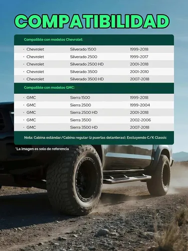 Vista 3 de YHTAUTO - Estribos de 3 pulgadas para Chevy y GMC, cabina estándar/cabina regular Cromo