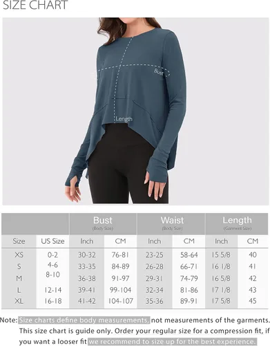 Vista 6 de ODODOS - Camisa para mujer, manga larga, tipo ombliguera, con agujero para el pulgar, deportiva, para ir al gimnasio, entrenamiento o yoga