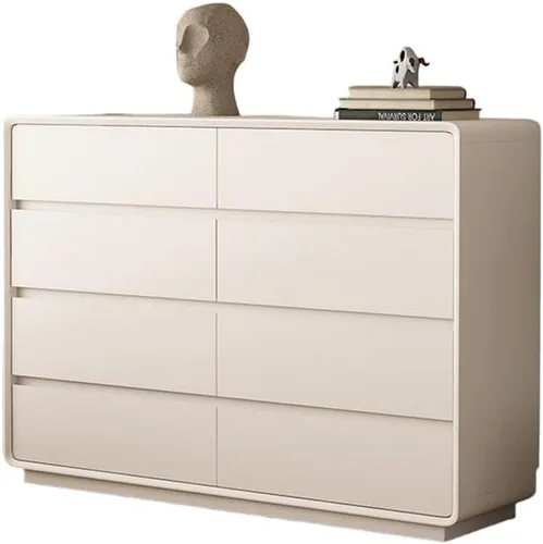 Vista 10 de LITFAD Mesita de noche moderna de estilo simple con 4 cajones de madera para dormitorio, armario de almacenamiento multifuncional para dormitorio