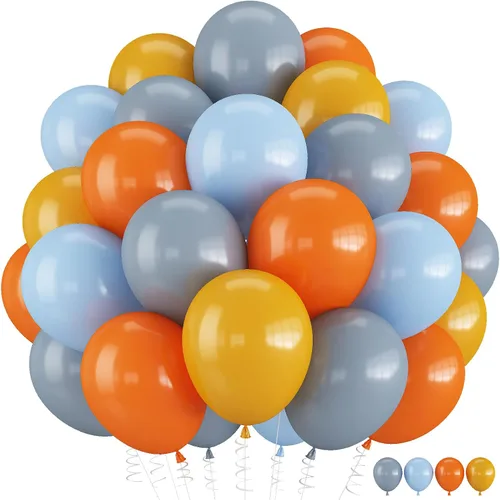 Vista 10 de Globos de color verde salvia marrón, paquete de 60 globos con estampado Verde Marrón Oro