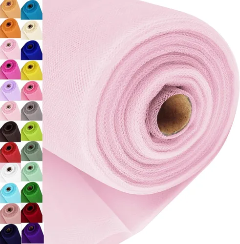 Vista 48 de Rollos de tela de tul, 54 pulgadas por 10 yardas (30 pies), cinta de tul para decoración de fiestas de boda, rollo de tela transparente en bobina