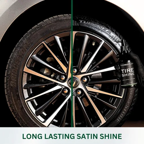 Vista 2 de The Pro Stuff® Tire Shine - Abrillantador de neumáticos satinado para acabado negro profundo Sin salpicaduras, secado rápido, sin disolventes