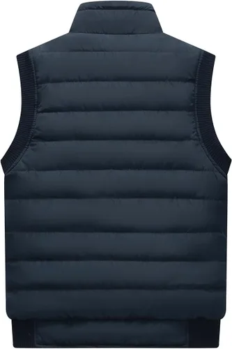 Vista 42 de Msmsse Chalecos de invierno para hombre, con forro polar, acolchado, casual, sin mangas