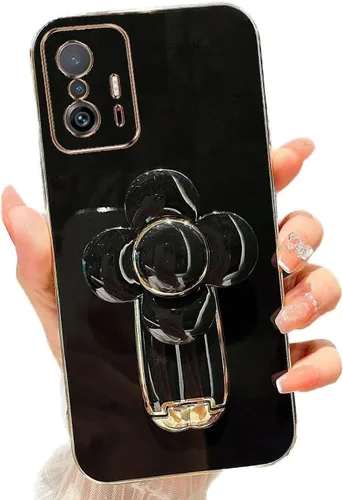 Vista 42 de Miagon - Funda con soporte para Xiaomi Redmi A1, galvanizado suave TPU protector delgado a prueba de golpes con molinete giratorio soporte de flores