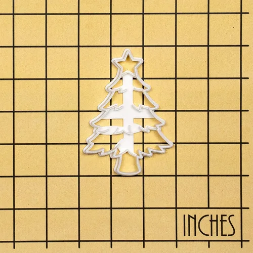 Vista 3 de Cortador de galletas de árbol de Navidad, 1 pieza - Bakerlogy