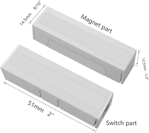 Vista 4 de Paquete de 5 interruptores magnéticos NC Sensor de puerta de contactos para sistema de seguridad de alarma para el hogar