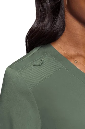 Vista 3 de Med Couture Touch - Camiseta médica con bolsillo en el pecho para mujer