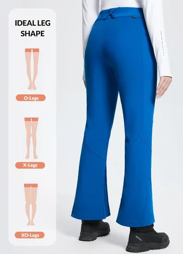Vista 3 de BALEAF Women's Fleece Lined Snow Ski Pants Waterproof Windproof Softshell Insulated Slim Thermal Pants Zipper Bottom Leg