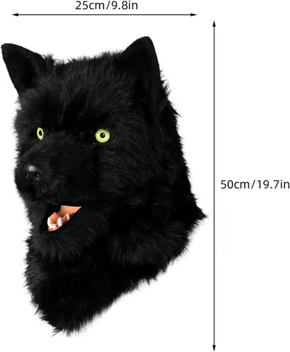 Vista 5 de HAOAN Máscara de perro peludo de cabeza completa de lobo realistas para Halloween, carnaval, disfraces, fiesta, cosplay, disfraz para mujeres