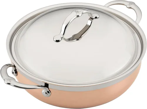 Vista 10 de Hestan - Colección CopperBond - Sartén de cobre 100% puro, compatible con placas de inducción, 2 cuartos de galón