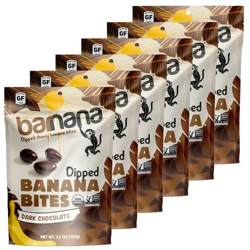 Vista 14 de Barnana - Bocaditos de plátano de coco masticables orgánicos, golosina deshidratada saludable, aperitivo de plátano y coco masticable, hecho