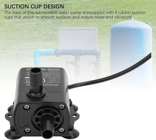 Vista 5 de QR50D Bomba de agua sumergible, bomba de acuario de 12 V, 10 W, 0 a 400 L/H, bomba de agua pequeña sin escobillas para fuente de acuario, sistema