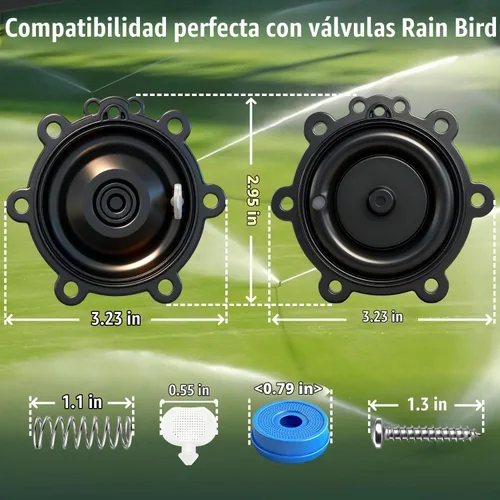 Vista 6 de Kit de reemplazo de diafragma para válvulas RainBird CP, CPF, DV, DVF, DAS Detiene las fugas rápidamente. La goma Buna-N resiste los rayos UV