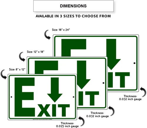 Vista 3 de Afterprints Exit with Downward Arrow Novelty Unique Indoor Outdoor Notice Aluminum Metal Sign 18"x24