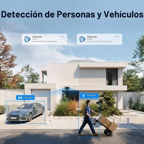 Vista 4 de PANOEAGLE Cámara de seguridad IP PoE de doble lente de 4 MP para exteriores con gran angular panorámico de 180°, visión nocturna a