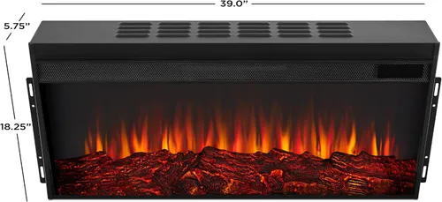 Vista 8 de Real Flame Chimenea eléctrica de paisaje, calentador de chimenea reemplazable, efecto realista de registro y llama, temporizador
