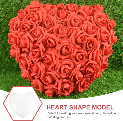 Vista 2 de VALICLUD Corazón grande de espuma de poliestireno en forma de corazón para manualidades, modelado, corazones de espuma floral para pintura de ramos