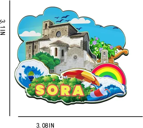 Vista 3 de Sora Lazio - Imán de madera para nevera, diseño 3D, recuerdos coleccionables, decoración hecha a mano, 2449