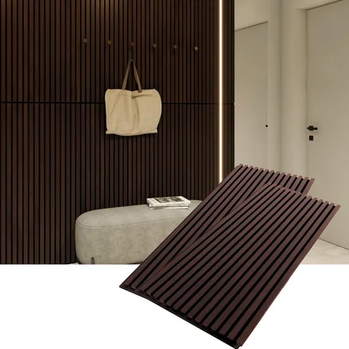 Vista 10 de Woody Walls Paneles de pared de listones de madera maciza, cada panel de pared de listones de madera está hecho de madera real, los paneles