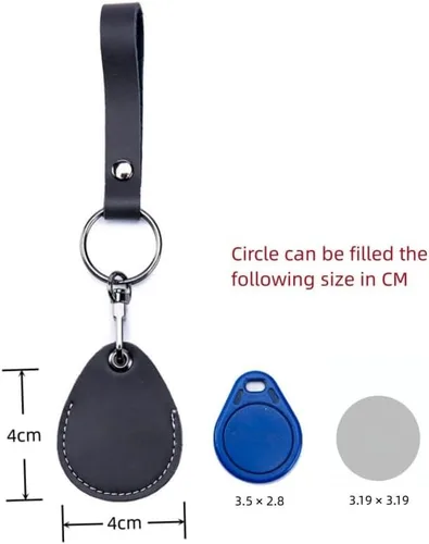 Vista 3 de Temvue Titular de la tarjeta de acceso RFID Llavero Bolsa Llaveros NFC Smart Key Tag Card RFID Pod ID tarjeta protector común