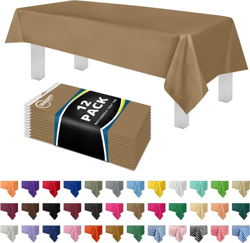 Vista 9 de Mantel de plástico de alta calidad - 54 in. x 108 pulgadas. Grandipity - Mantel rectangular (6 y 12 unidades), Agua (Aqua)