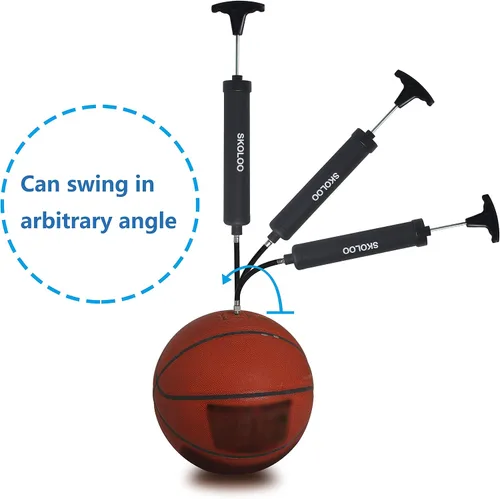 Vista 4 de SKOLOO Kit de inflador de bomba de aire portátil de 10 pulgadas con aguja, boquilla, manguera de extensión para fútbol, baloncesto, fútbol