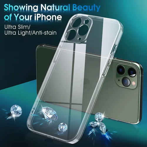 Vista 710 de Supdeal Funda cristalina transparente para iPhone 11, [No se amarillea] [Protección de la cámara] [Probado contra caídas de grado militar] Funda