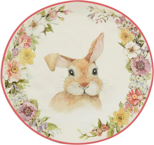 Vista 5 de Certified International Easter Garden - Plato de postre/ensalada de 8.5 pulgadas, juego de 4 diseños surtidos, multicolor