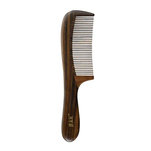 Vista 3 de TAN MUJIANG Peine para el cabello de madera natural antiestático (mariposa y loto)