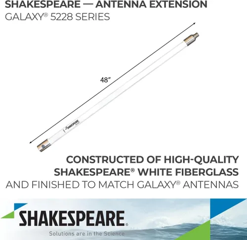 Vista 2 de Shakespeare 5228-4 Extensor de antena Galaxy de 4 pies con 1.5 pulgadas de diámetro, color blanco