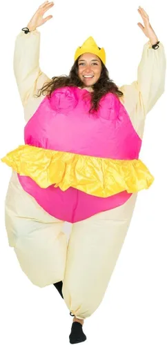 Vista 5 de Disfraz inflable de bailarina rosa para adultos talla única