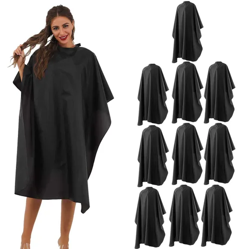 Vista 7 de Paquete de 5 capas de nailon negro impermeables para corte de pelo para hombres