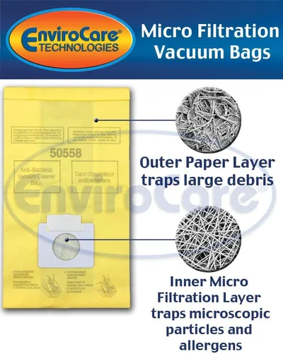 Vista 2 de Bolsa de repuesto para Kenmore Canister tipo C. Compatible con modelos 5055, 50557, 50558 y Panasonic tipo C-5, Amarillo