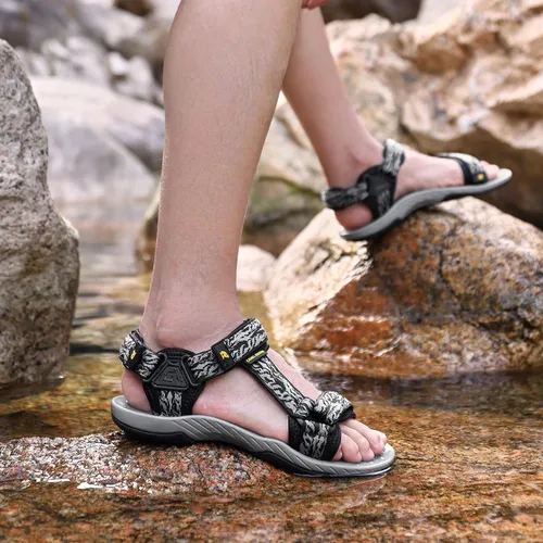 Vista 6 de CAMELSPORTS Sandalias atléticas para hombre con correa para el aire libre, sandalias de playa de verano, impermeables, zapatos de agua