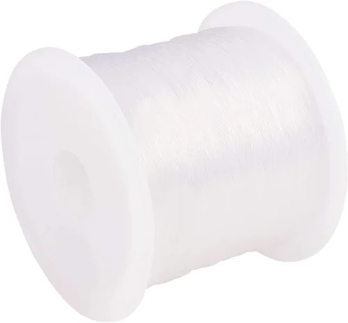Vista 14 de Pandahall - 1 rollo de alambre transparente de hilo de nylon para pesca, color blanco.