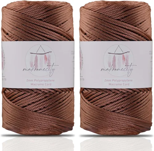 Vista 30 de Makromecity, Cordón de macramé de poliéster de 2 mm x 250 yardas (750 pies) Cordón de macramé de 2 mm de polipropileno para arte y manualidades