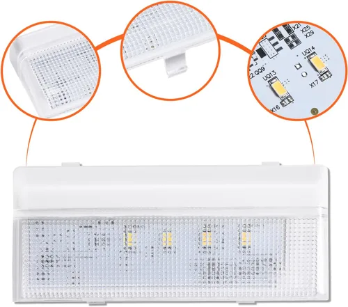 Vista 6 de W10515057 Luz de refrigerador para refrigerador Whirlpool Luz de repuesto LED, Whirlpool WRS325FDAM04 Luz WRS325FDAM02 Luz WPW10515057
