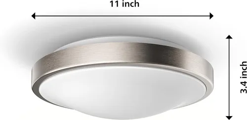 Vista 2 de PHILIPS LED Lámpara de techo de montaje empotrado de 11 pulgadas, paquete de 2 unidades, color blanco seleccionable, níquel cepillado, 1200 lúmenes