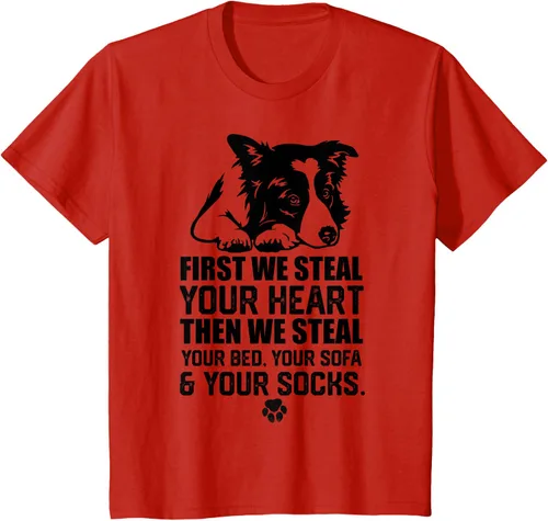 Vista 3 de Border Collie Steal Your Heart Steal Your Bed - Camiseta de sofá, Gris