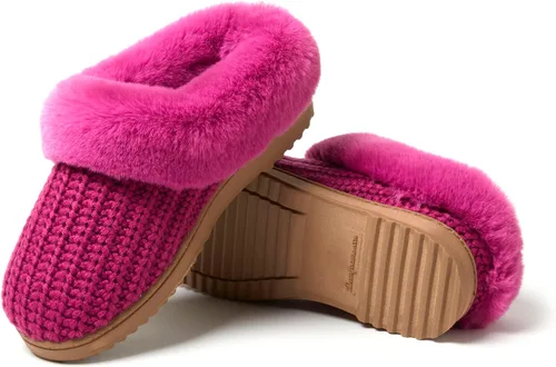 Vista 4 de Dearfoams Pantuflas de punto de chenilla Hannah para mujer