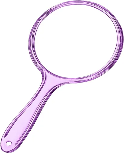 Vista 12 de D Espejo de mano con mango – 5.4 pulgadas de ancho x 10.4 pulgadas de largo, espejo de mano grande con doble cara, espejo de aumento 1X 2X