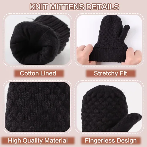 Vista 49 de Guantes de punto para bebés, niños y niñas, guantes de invierno para recién nacidos, guantes de 0 a 3 años
